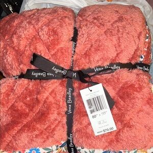 Vera Bradley Plush Throw Blanket in Coral